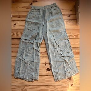 Light Green Wide-Leg Pants - Madewell, SMALL